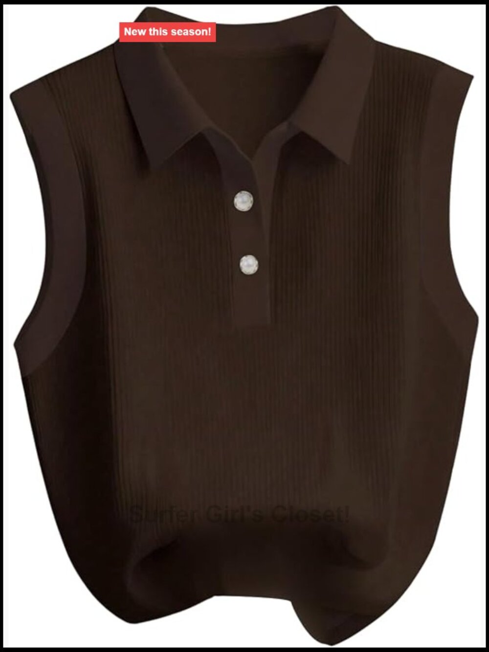 Sleeveless Ribbed Knit Tank Top High Stretch Pull On Business Casual